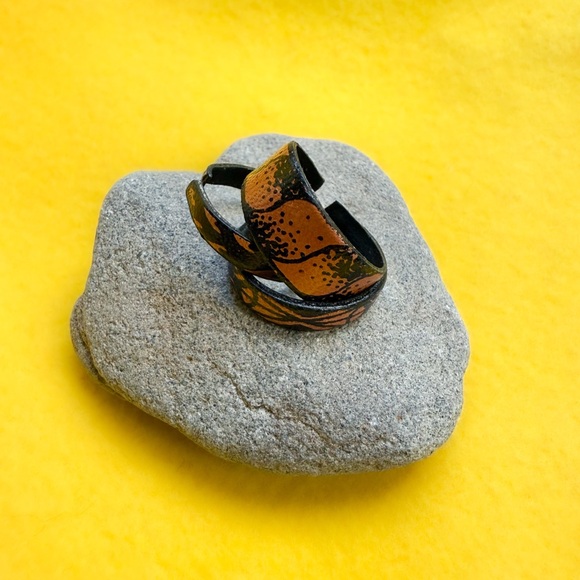 Leather tattoo rings version 1 - NWOT a set of 3pieces - Picture 4 of 5